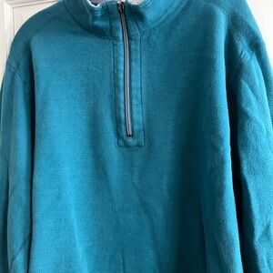 Tommy Bahama Reversible 1/4 Zip-Up Teal/Blue Gray Sweater 🥶